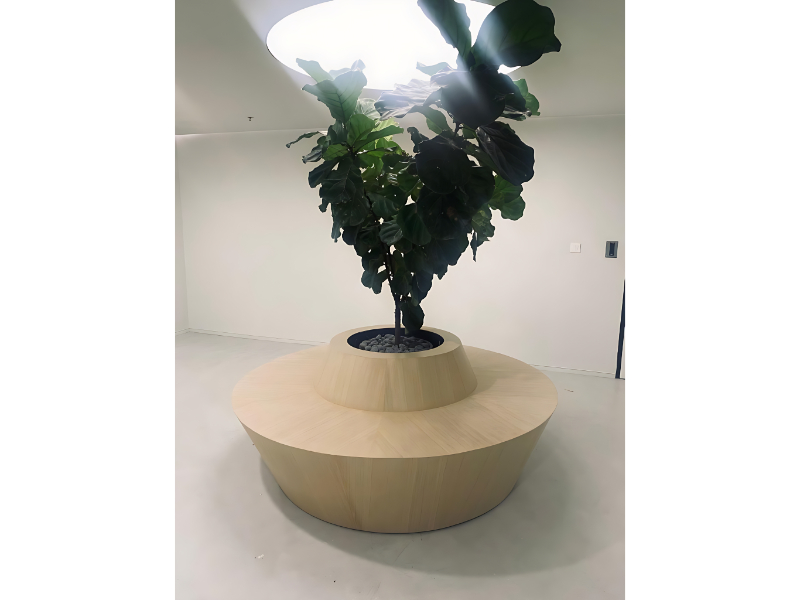 Designer Indoor Tree Planter Bench with Round Seating
