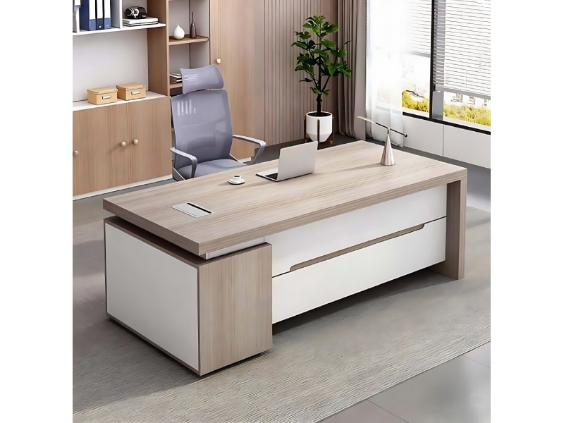 Heavy Duty Executive Table With Solid Block Base For Premium Corporate Cabin Use