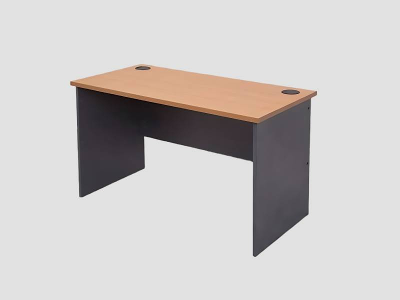 Minimalist Rectangular Office Work Desk With Cable Grommets For Workspace Usec