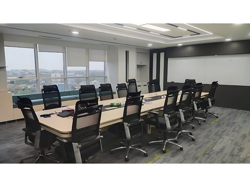 Modern Conference Table 10 Seater Metal Legs Wooden Top Office Furniture