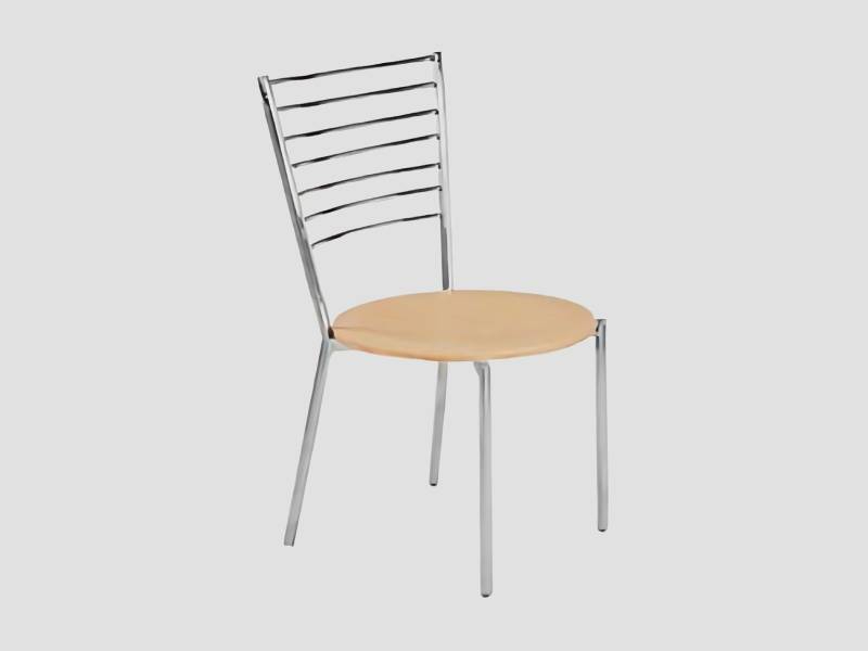 Modern Dining Chair With Curved Back And Reinforced Frame For Cafeteria Use