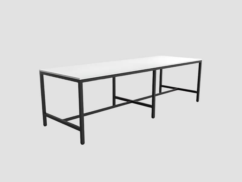 Rectangular Metal Frame Cafeteria Table For Dining Area Use