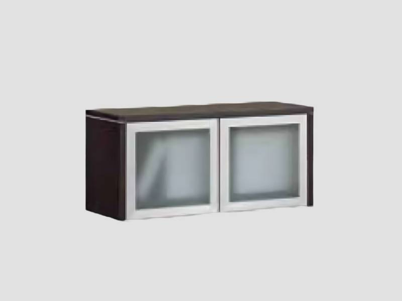 Wall Mounted Wooden Storage Cabinet with Sliding Glass Doors For Office Display Use