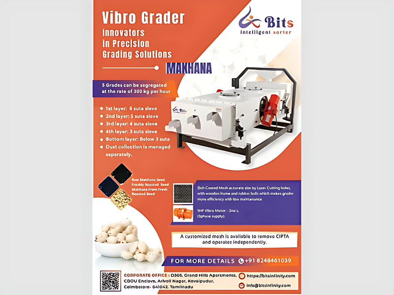 Black Cardamom Grading Machine 300–500 Kg Per Hour Automatic