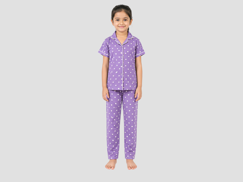 Girls Lounge wear collar set
