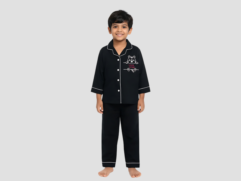 Kids Cotton Pajama Set For Night Sleepwear Comfort