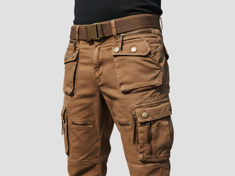 Men’s Cotton Cargo Pants With Multi Pocket Utility Design