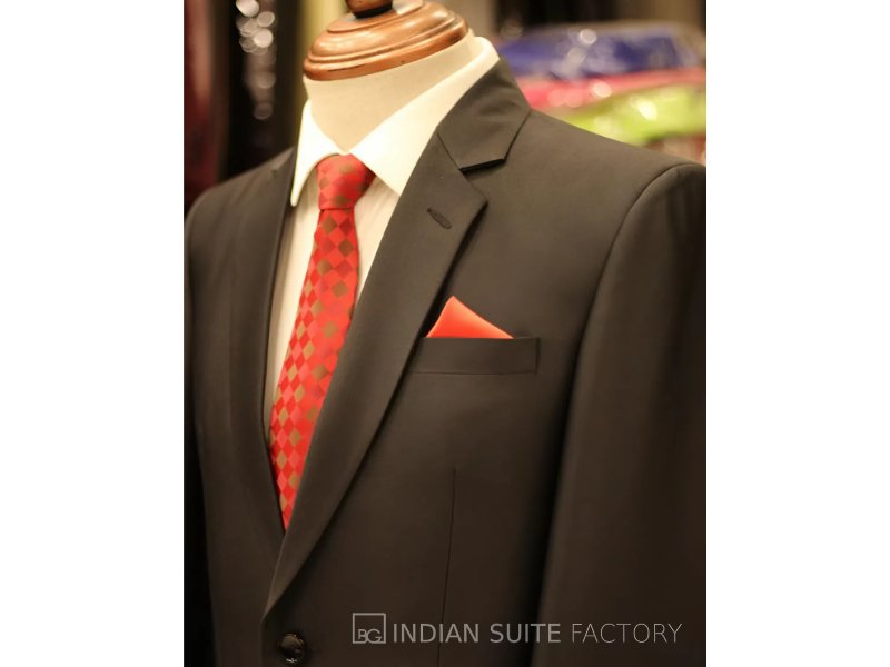 Black single breasted 2 piece suit for men formal wear
