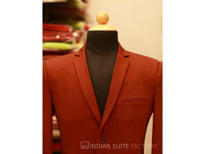 Copper knitted tweed men blazer for formal wear