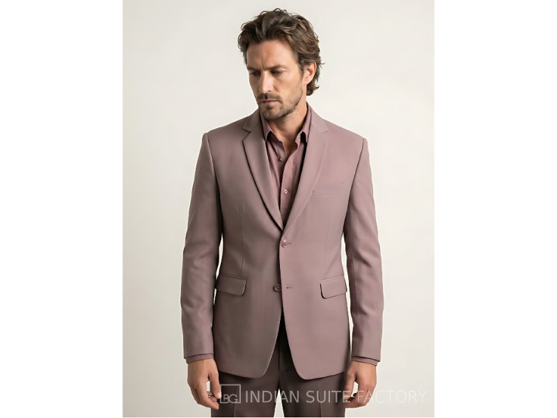 Purple linen feel men blazer for formal and party wear