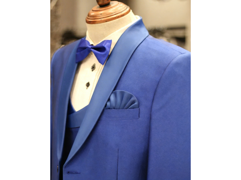 Royal blue 3-piece tuxedo suit for men formal wear