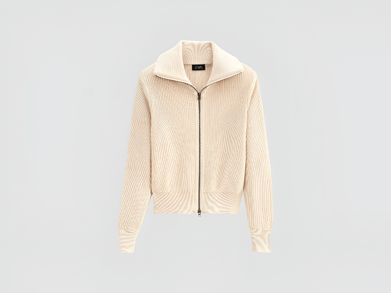 Full Zipper High Neck Sweater