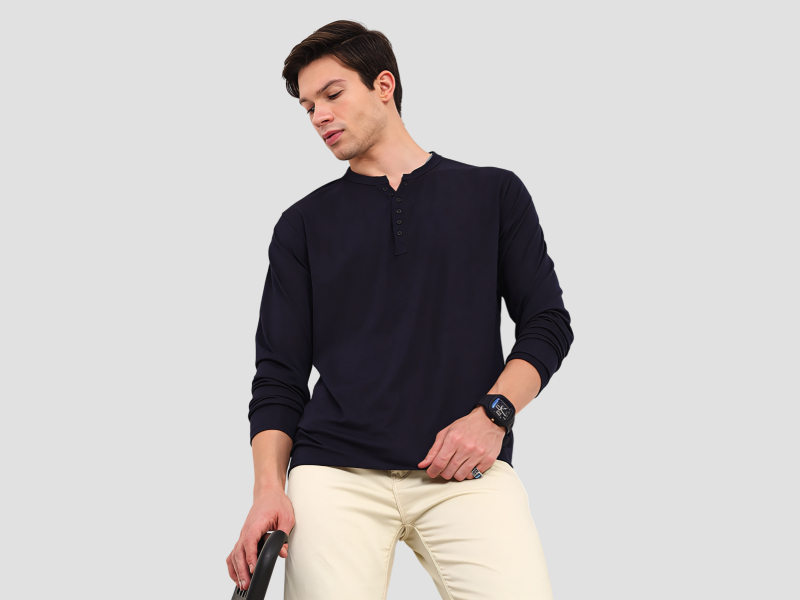 Mens Full Sleeves T Shirt Cotton Casual Wear