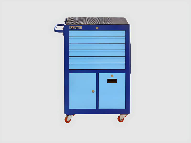 6 Drawer Trolley With Cupboard For Industrial Tool Storage
