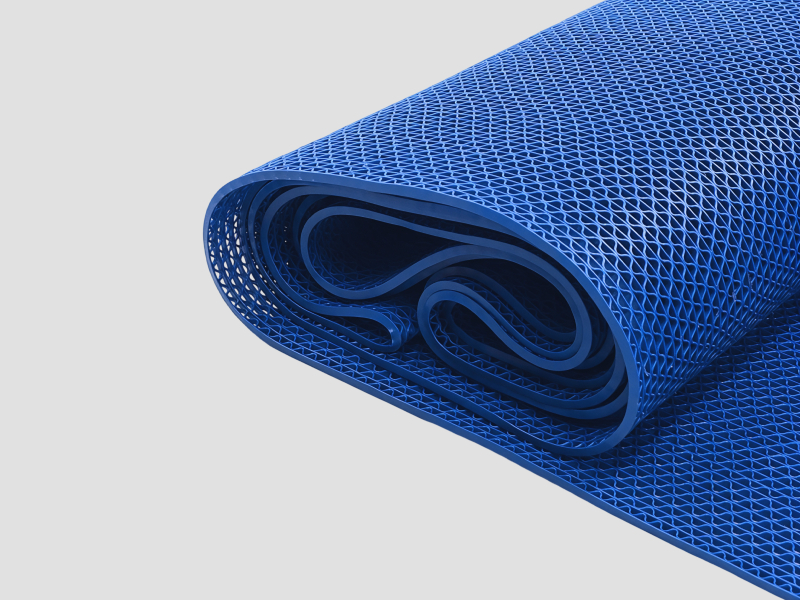 Blue Rubber Mesh Mat