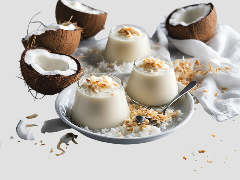 Coconut Pudding with Toppings
