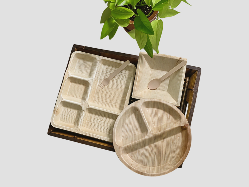 Palm Leaf Disposable Plates Set