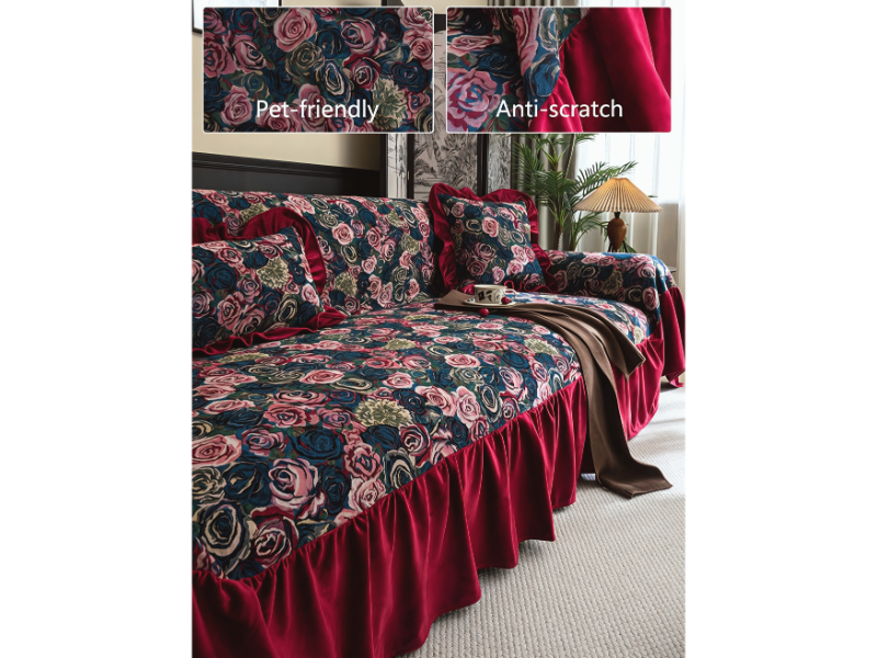 Ruffled Elastic Sofa Cover Set