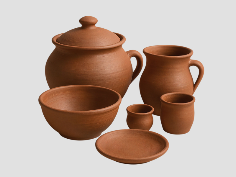 Traditional Clay Pottery Kitchen Set