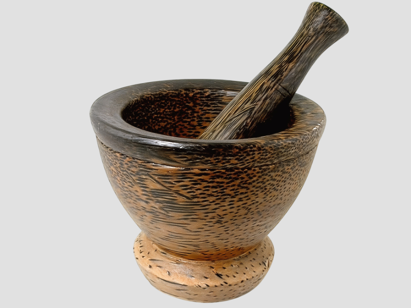 Wooden Mortar and Pestle
