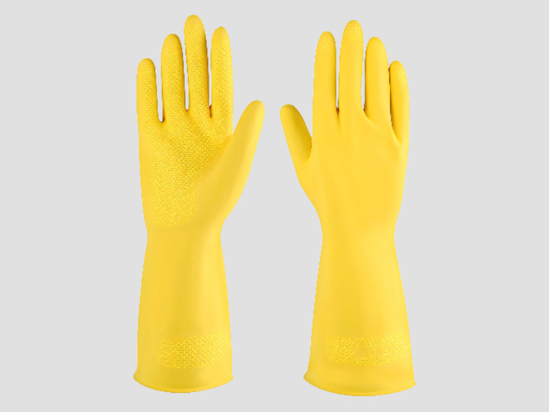 Yellow Rubber Cleaning Gloves
