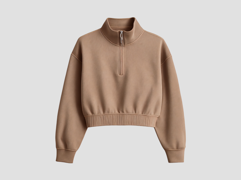 Cropped Sweatshirt With Zip