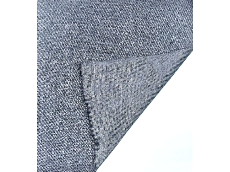 Polyester cotton Loop Knit Without Raising Fabric Steel Grey