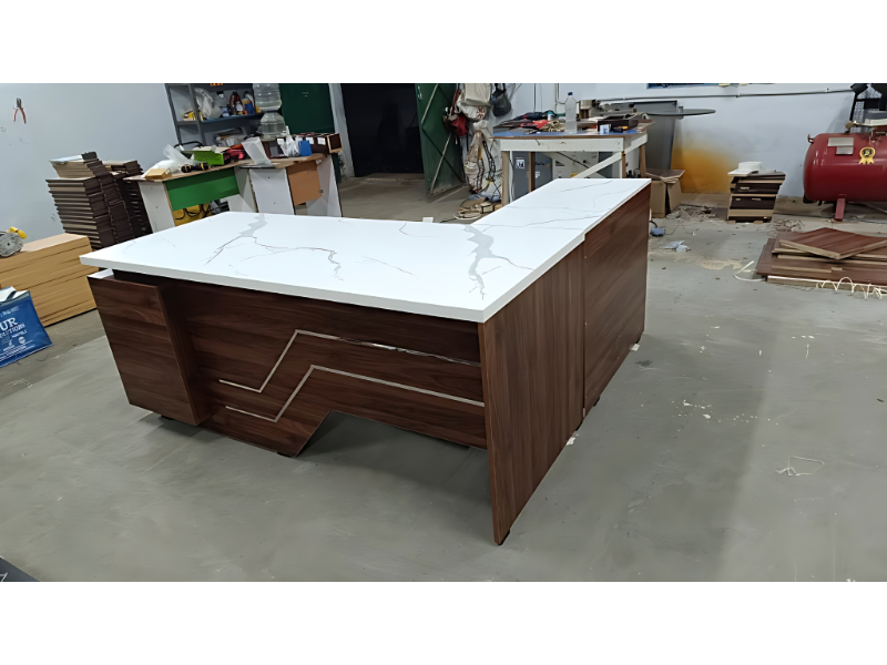 L Type Office Table For Corner Workstation And Space Efficient Setup