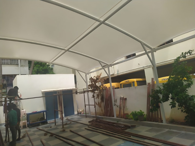 Multi Curve Residential Tensile Canopy System For Modern Home Design