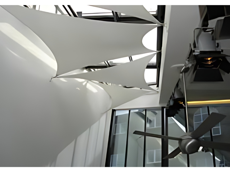 Sculpted Indoor Tensile Ceiling System For Decorative Interiors