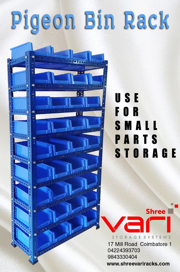 Bin Rack Organized Storage System For Industrial And Retail Applications