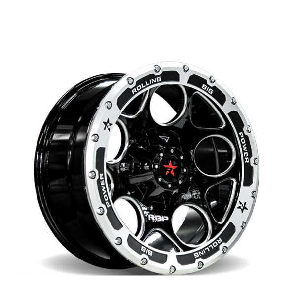 85R Voltage Gloss Black Machined BeadLock