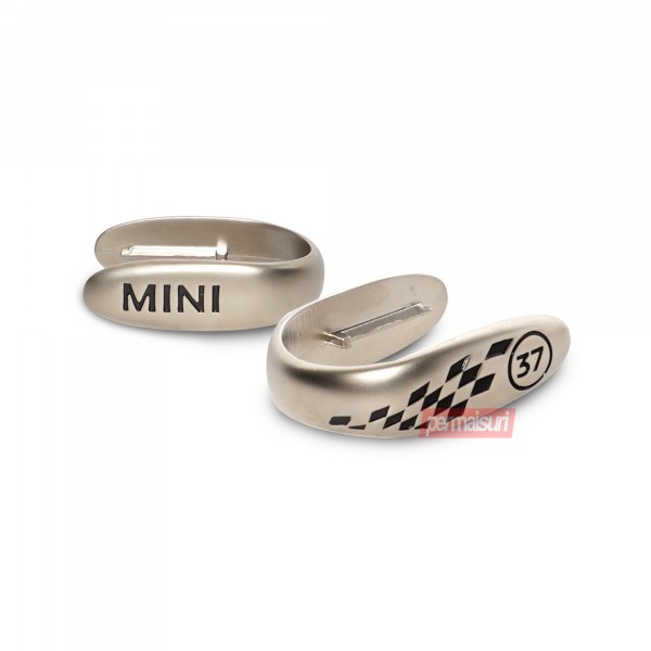 Mini Key Decor 37 Checkered Matte Alloy Metal - Detail