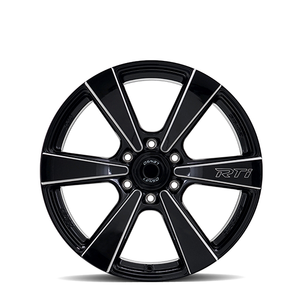 RTI Black Laser Text Edge Spoke Ball Cut - Detail