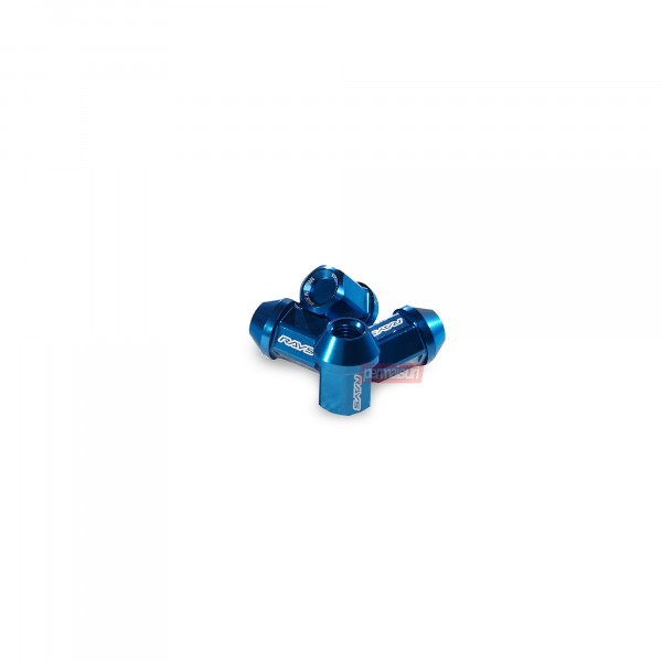 L32 Duralumin Straight Lock & Nut Set Blue Almite - Detail