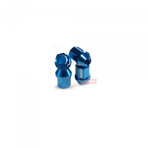 L32 Duralumin Straight Lock & Nut Set Blue Almite - Detail