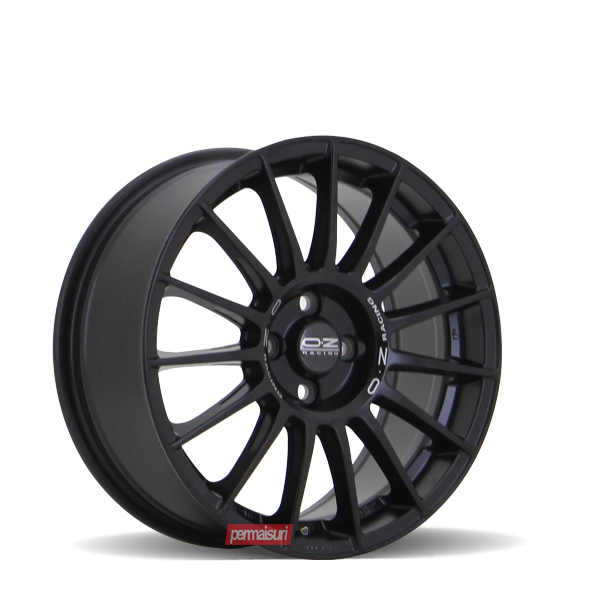 OZ Superturismo LM Matte Black Silver Lettering 17