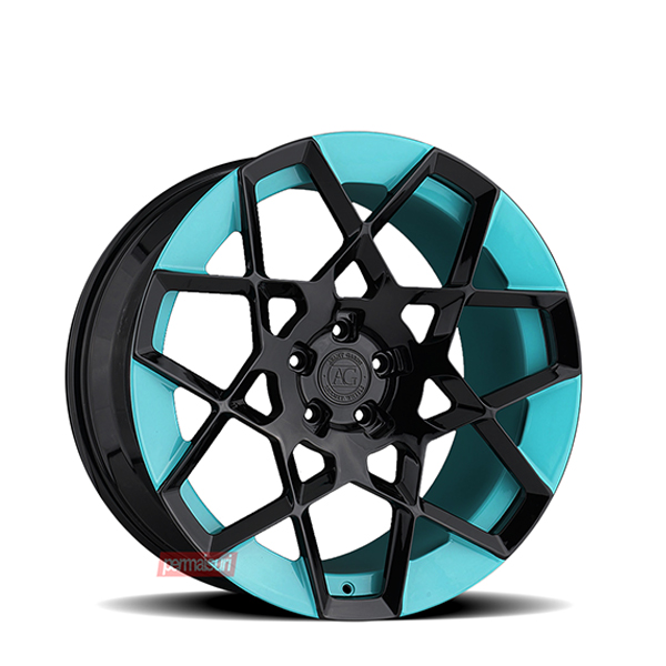Aero 55 | Gloss Black Tifany Blue Flange