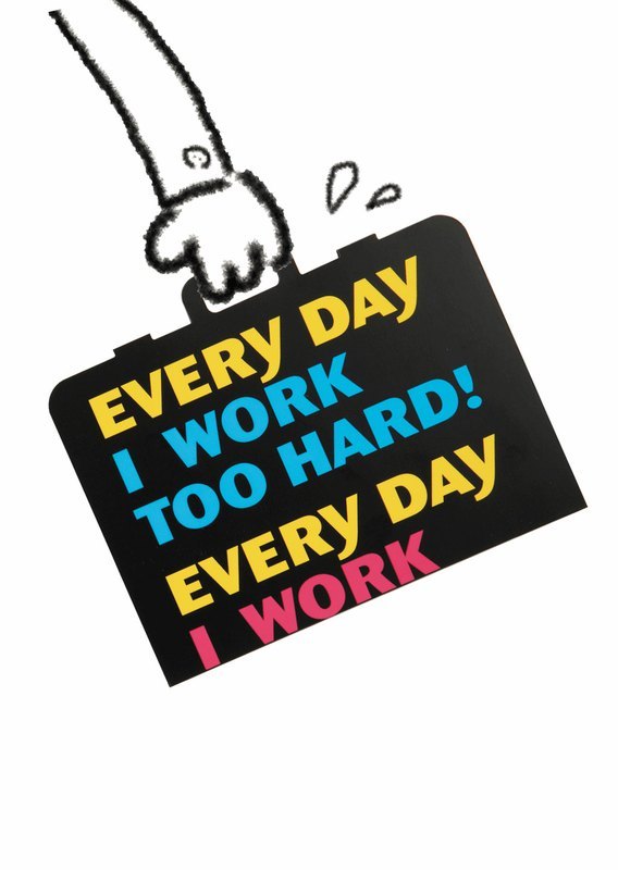 趣味数位卡片-努力工作work hard