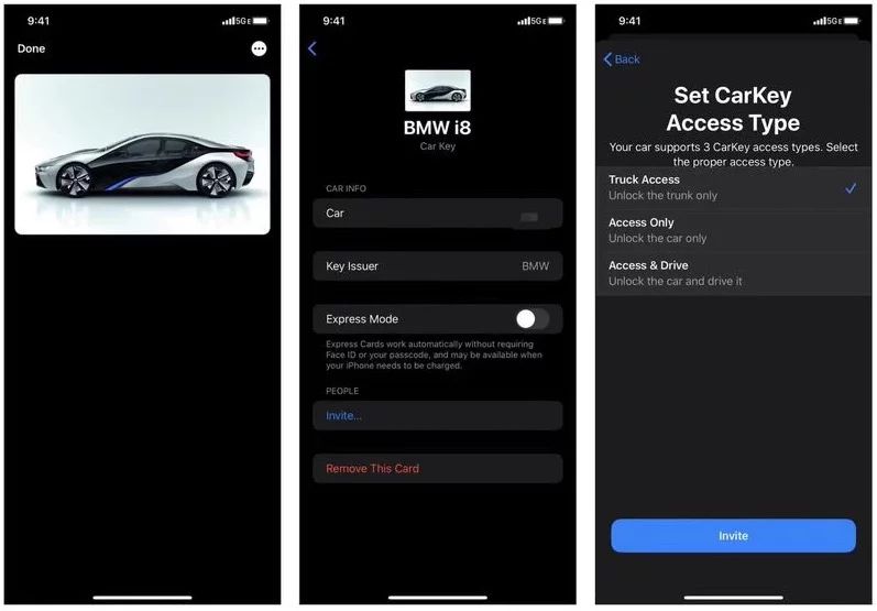 CarKey 功能畫面早已外洩,估計會在 iOS 14 時推出,但亦有可能提前到 iOS 13.6 就推出。