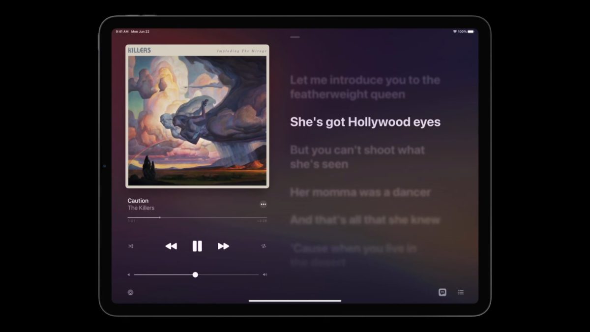 Music App 的新全屏播放器。
