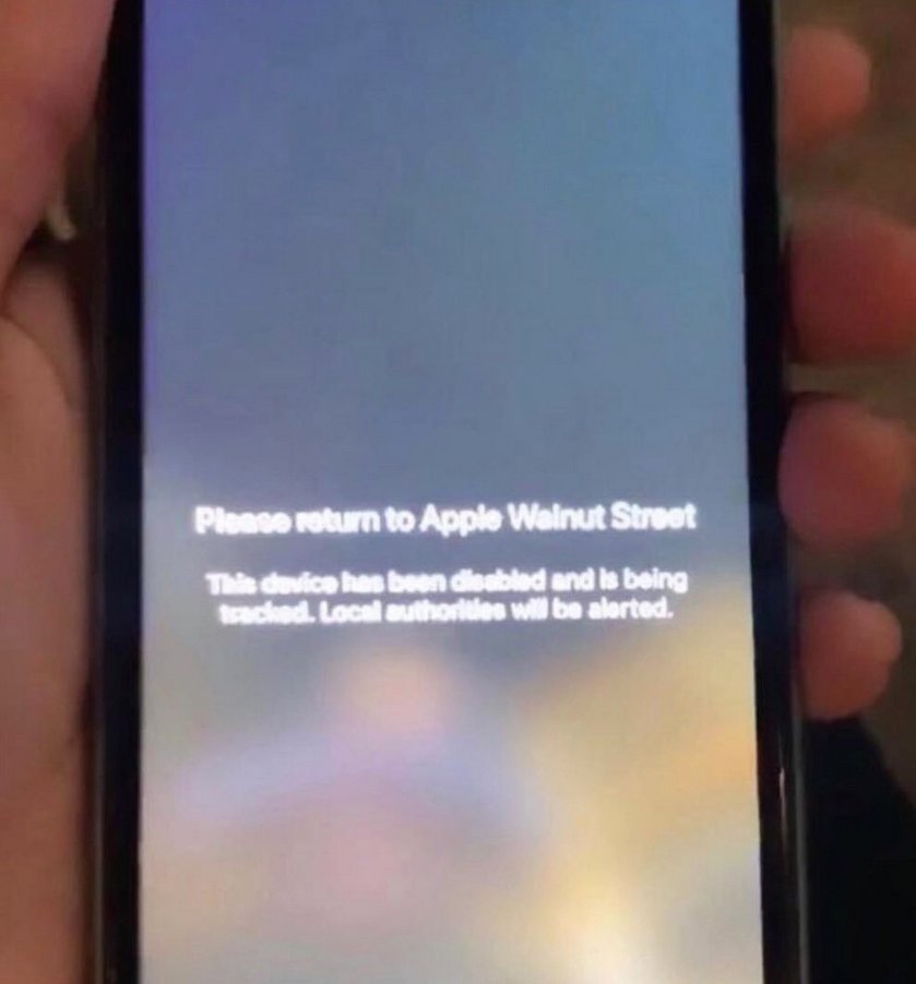 偷來的 Apple 展示產品,會顯示警告字句,勸籲有關人士將產品歸還