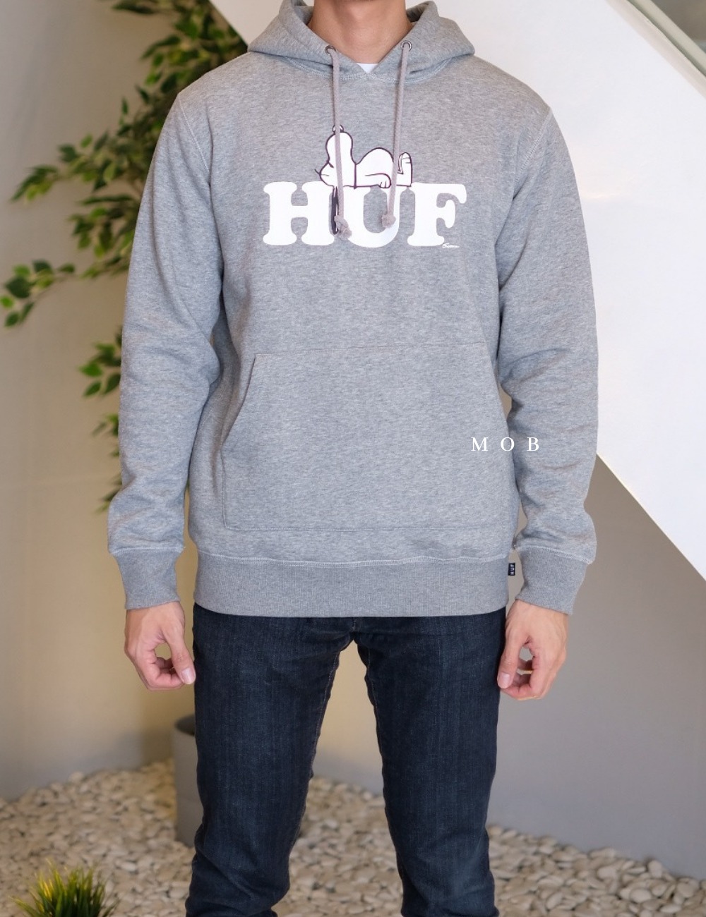MOB HFHOD01002 HUF x Peanuts Snoopy Hoodie Grey (XXL ONLY)