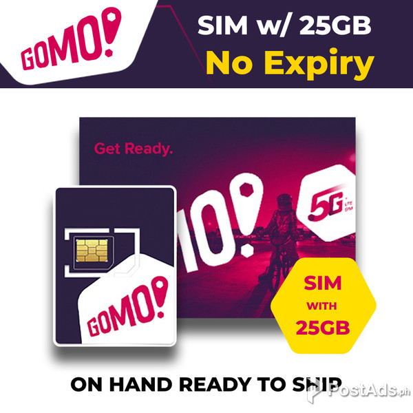 gomo sim card 5g lte ready free 25gb data no expiry