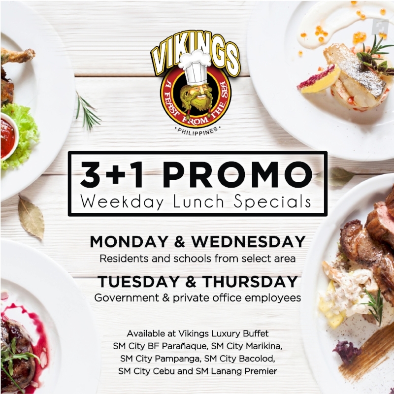 Vikings 3+1 Weekday Lunch Specials Promo PostAds.ph