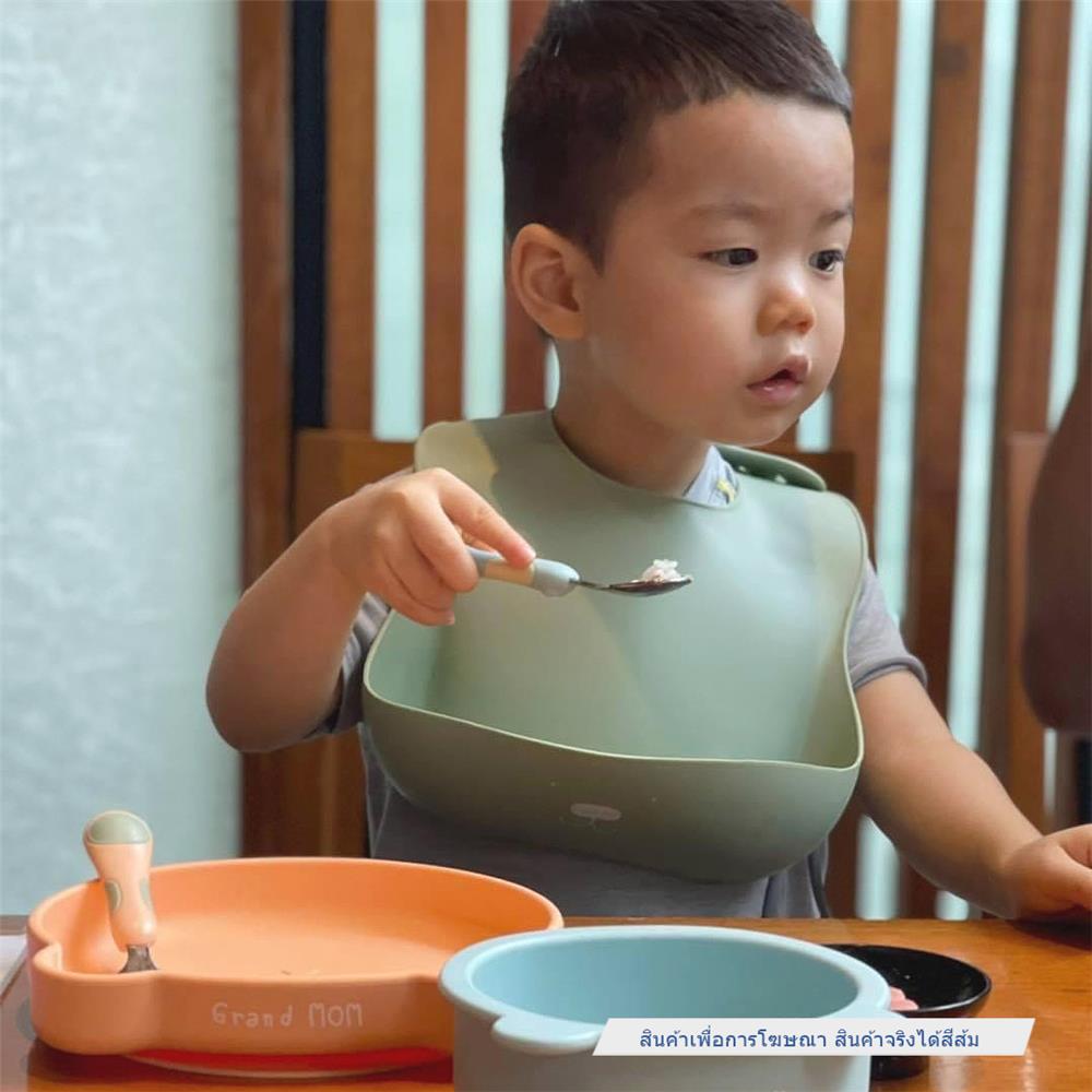 ผ้ากันเปื้อน GRANDMOM Silicone Bib orang_7