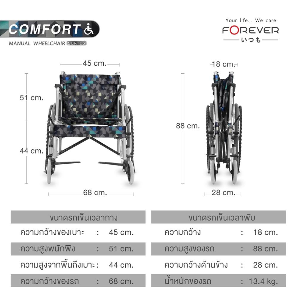 รถเข็นวีลแชร์ FOREVER COMFORT-GY สีเทา_9