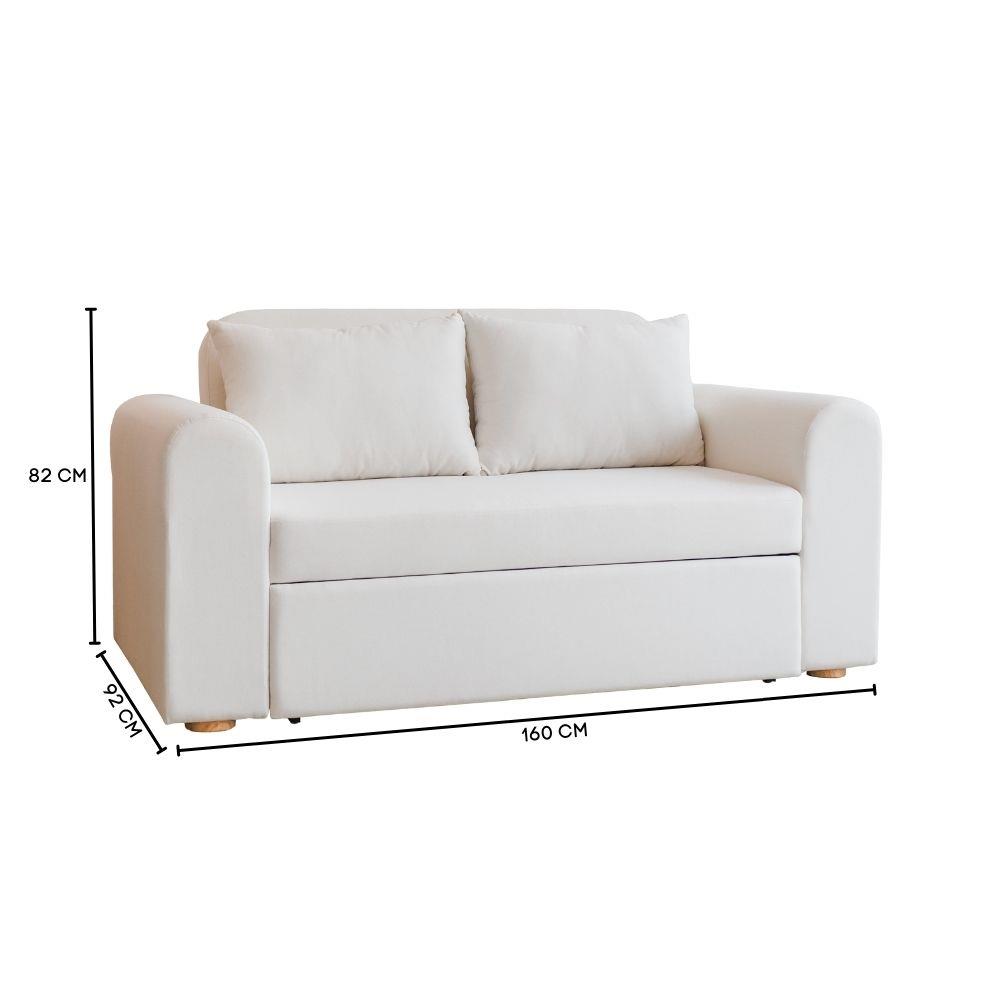 โซฟาเบด CCR FURNITURE รุ่น NARA (นารา) ขนาด 160 cm. ผ้าพรีเมียมสะท้อนน้ำ VC FABRIC สีขาว (FLO843-01)_6