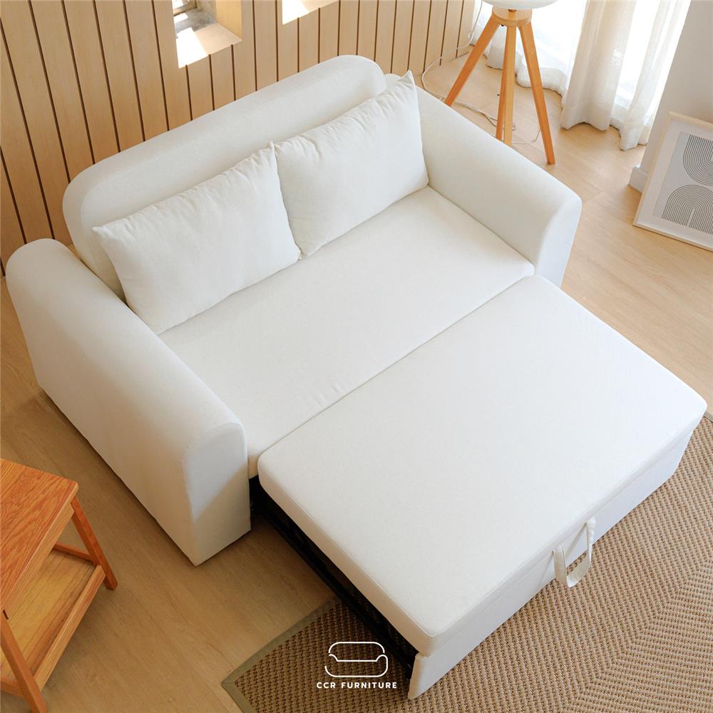 โซฟาเบด CCR FURNITURE รุ่น NARA (นารา) ขนาด 160 cm. ผ้าพรีเมียมสะท้อนน้ำ VC FABRIC สีขาว (FLO843-01)_8