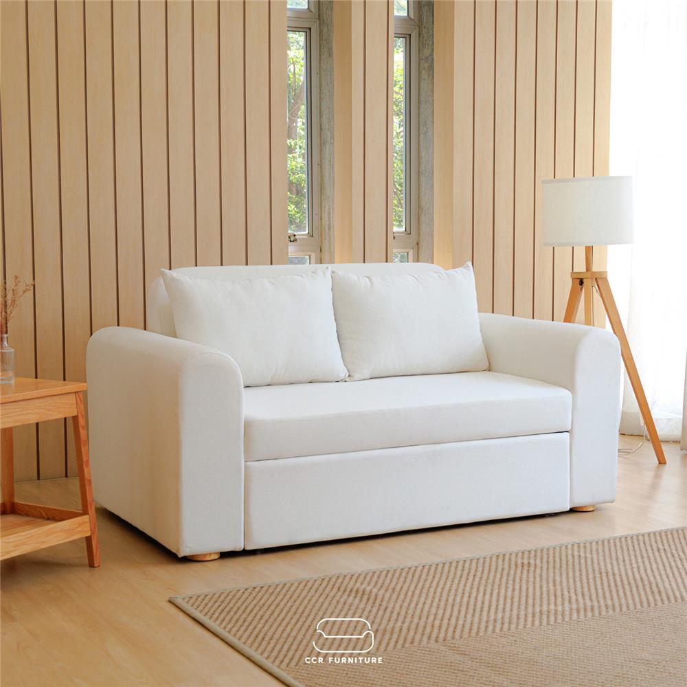 โซฟาเบด CCR FURNITURE รุ่น NARA (นารา) ขนาด 160 cm. ผ้าพรีเมียมสะท้อนน้ำ VC FABRIC สีขาว (FLO843-01)_3